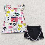 Girl Farm Life Black Short Outfit