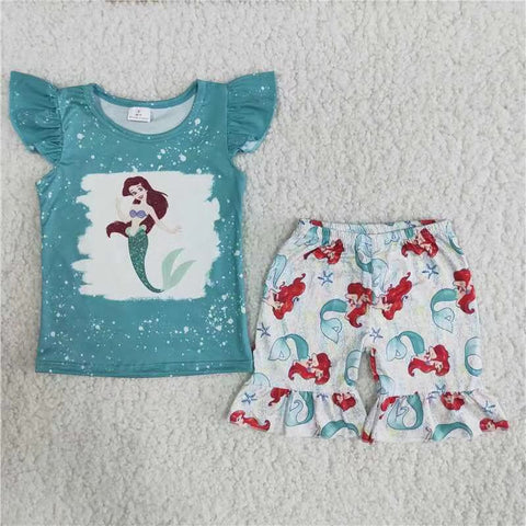 Green Baby Girl Mermaid Summer Outfit