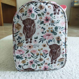 Highland cow floral children gym bag