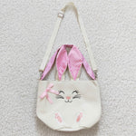 Embroidery kids girls bunny easter basket