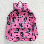 Rose red boots pattern girls pink backpack