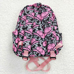 Cow print zipper child girl backpack