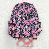 Cow print zipper child girl backpack