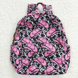 Cow print zipper child girl backpack