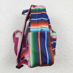 Red & Blue Stripes Girls Casual Backpack