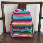 Blue & green stripes kids girl backpack