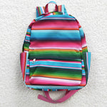 Blue & green stripes kids girl backpack