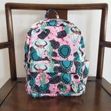 Gem cactus print kids girls green backpack