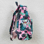 Gem cactus print kids girls green backpack