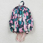 Gem cactus print kids girls green backpack