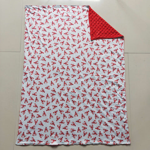 Red crawfish newborn cotton blankets