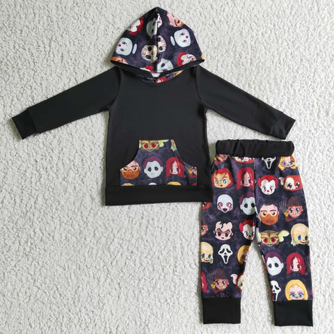 Kids winter black clothes baby boys hoodie outfit