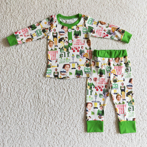 Boys pajamas suits kids boys lounge set children green outfits