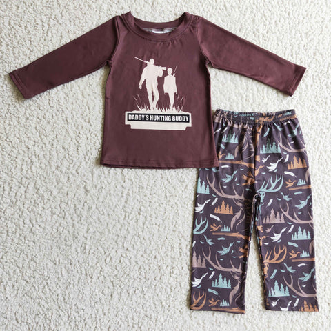 Hunting baby boys 2pcs clothes children's clothing sets