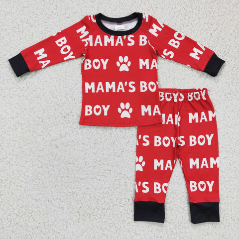 Mama's boy toddler clothing kids boys red outfit