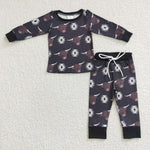 Boys cow print geometric long sleeve set