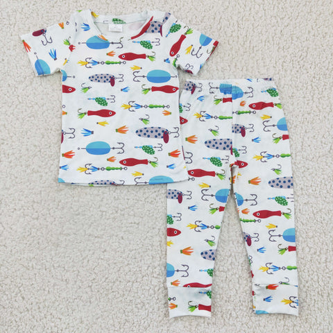 Fishing print baby boys outfit