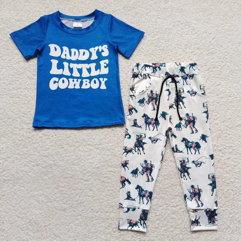 Baby daddy's little cowboy blue set