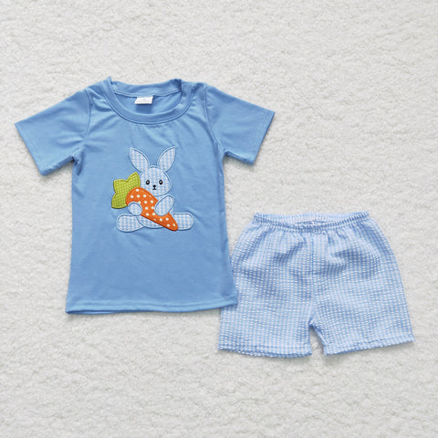 BSSO0087 Embroidery bunny baby boys shorts set-promotion 2024.2.24
