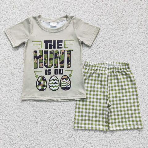 BSSO0096 Easter eggs hunt green boys shorts outfit-promotion 2024.2.24