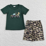 Camo green baby boys shorts set