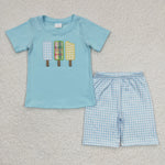 Popsicles pattern boys embroidery set