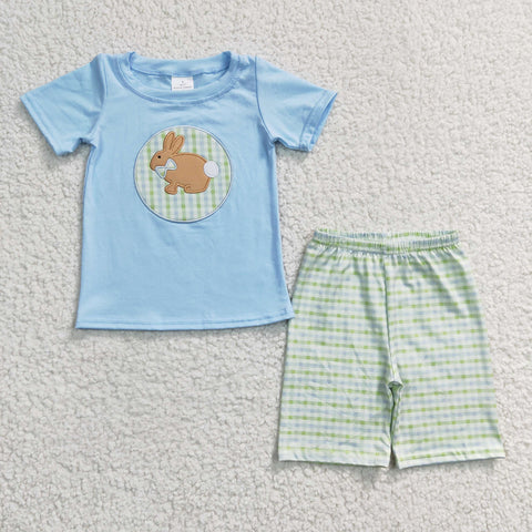 Bunny embroidery boys set for summer