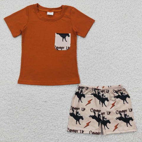 Baby cowboy summer shorts set