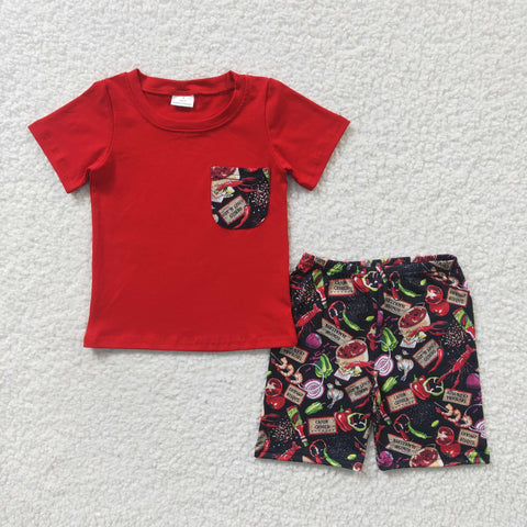 Crawfish red t shirt boys kids outfit