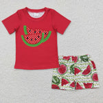 Summer watermelon boys shorts toddler set