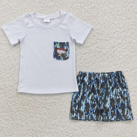 Little boys duck pocket shorts set