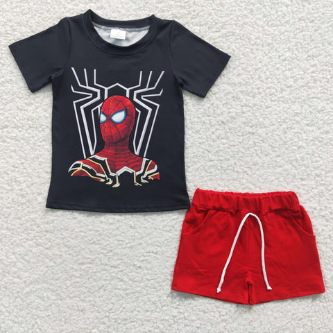 Spider man boys summer shorts set