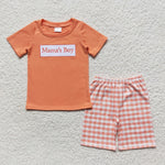 Mama's boy embroidery kids orange set