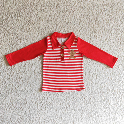 Ginger printing kids striped red tops boys children's sweatshirts
