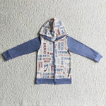 Baby boys zipper coat kids cowboy hoodie shirts