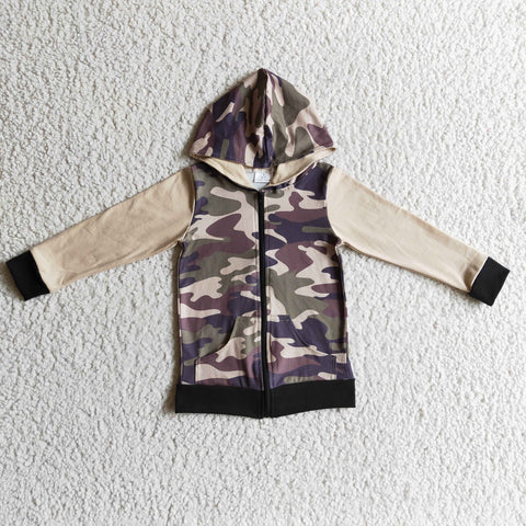 Boys zipper shirts children camo coat kids boys hoodie clothing