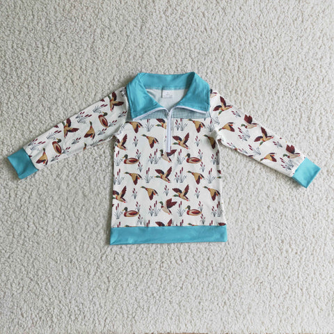 Duck print kids polo clothes shirts baby boys tops