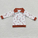 Cotton print kids boys long sleeve top