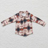 RTS toddler clothes matching clothing baby aztec print top boy t-shirt-2025.10.9