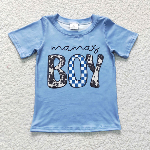 Mama's boy blue t shirt