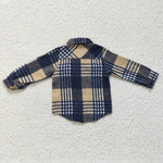 Children's cotton tops baby boys flannel shirt