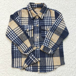 Children's cotton tops baby boys flannel shirt