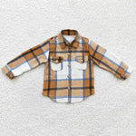 Baby plaid polo shirts children's boys flannel shirt