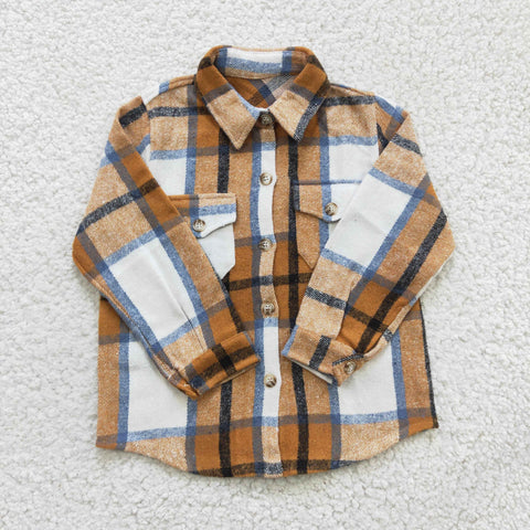 Baby plaid polo shirts children's boys flannel shirt