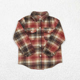 Long sleeve boys kids cotton flannel shirt