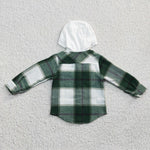 Cotton children boys hoodie green tops