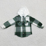 Cotton children boys hoodie green tops