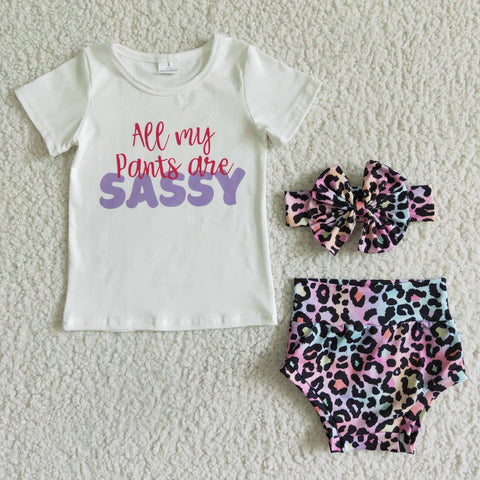 Letter Print Shirt Leopard Bummies Baby Outfits
