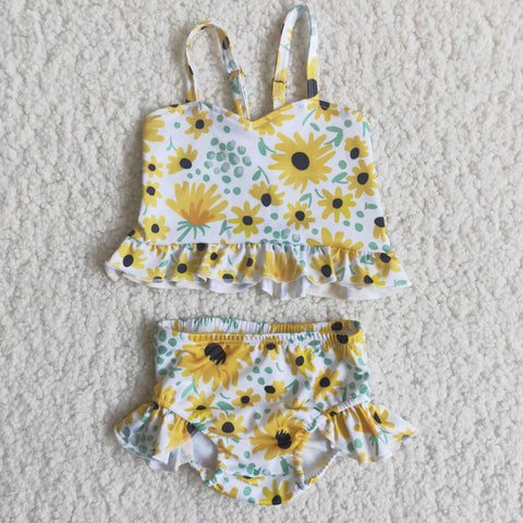 Cute sunflower baby girls summer swimsuits