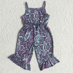 Snakeskin pattern kids strap jumpsuit